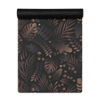 Hot Yoga Mat - Non Slip Eco-friendly in Midnight Tropics design with leaf patterns, perfect for hot yoga classes.