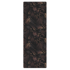 Hot Yoga Mat - Non Slip Eco-friendly with a midnight tropics design featuring dark foliage patterns.