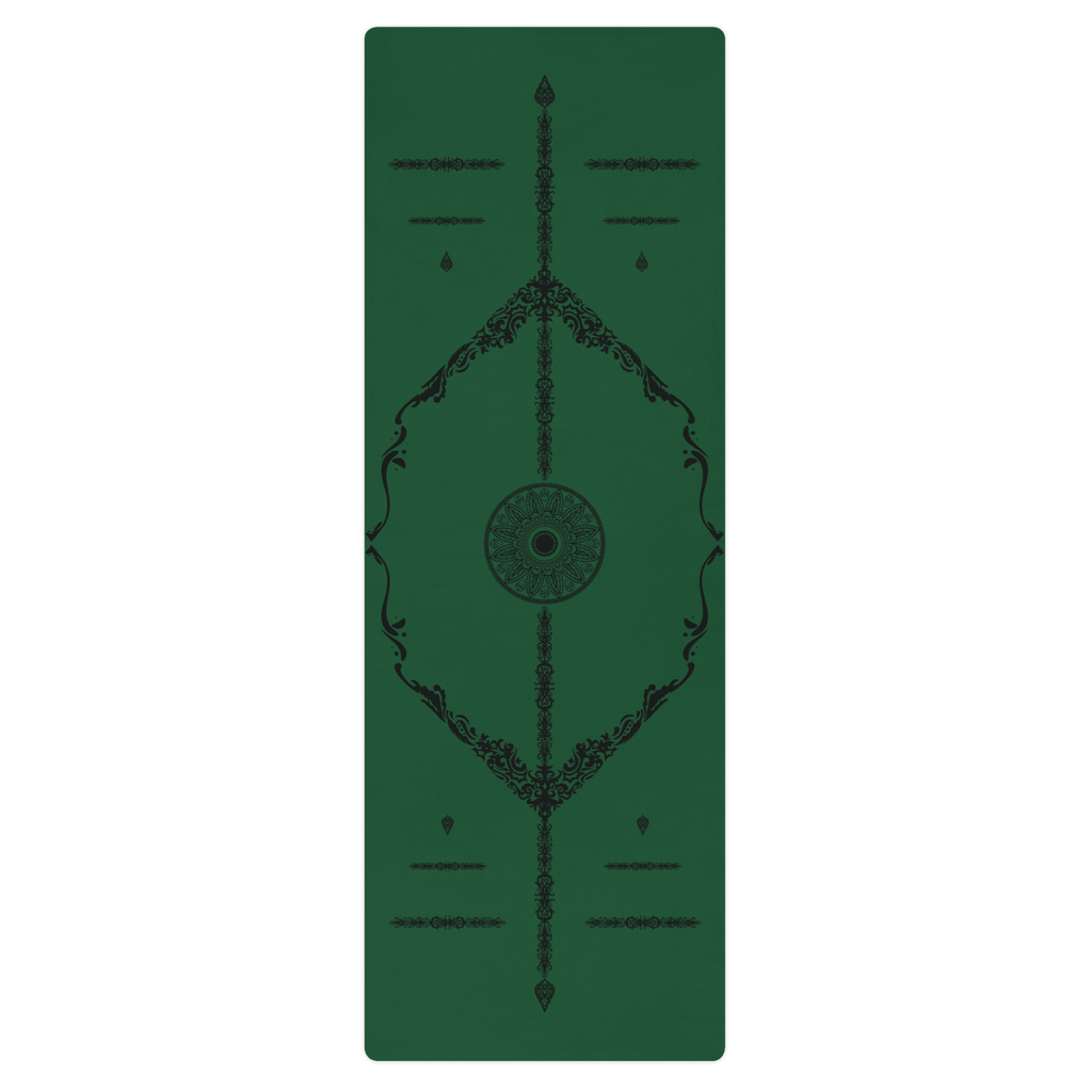 Hot Yoga Mat - Rainforest Ritual | MIYRA in deep green with sweat-activated grip for hot yoga sessions.
