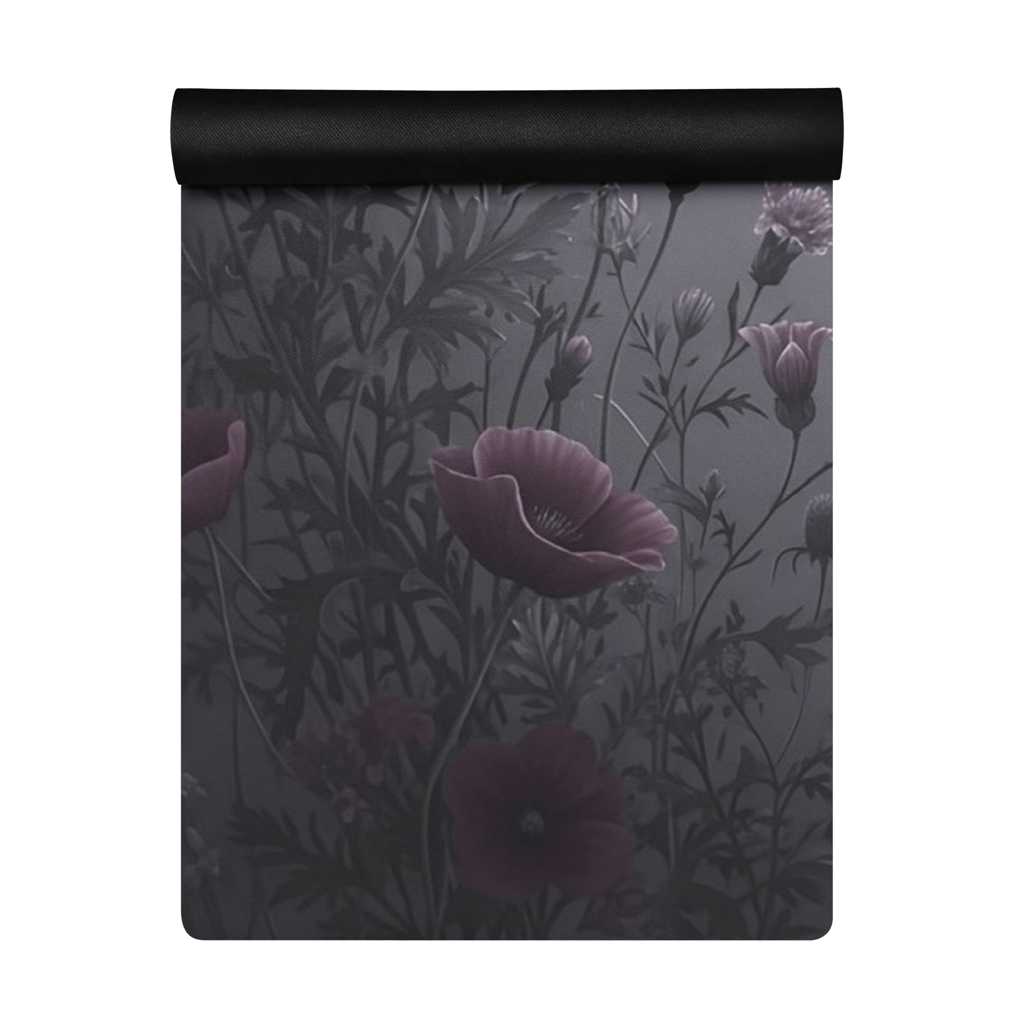 Hot Yoga Mat - Rose Mist Flow | MIYRA, featuring a floral design with anti-slip rubber and smooth microsuede surface.
