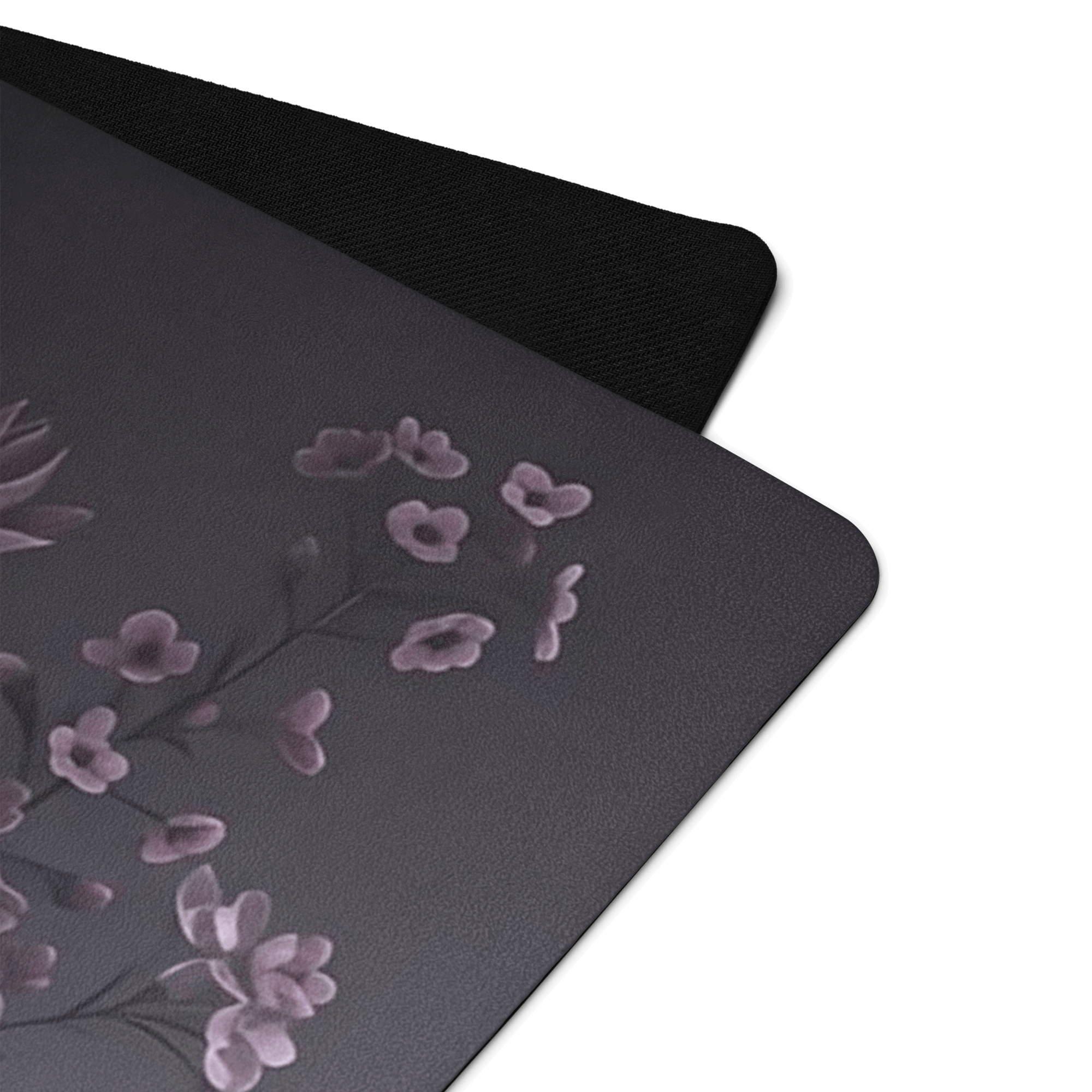 Hot Yoga Mat - Rose Mist Flow | MIYRA top view showing floral design and anti-slip bottom for comfort and stability.