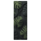 Hot Yoga Mat - Tropical Shadow | MIYRA featuring dark tropical leaves design for a stylish workout.