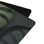 Hot Yoga Mat - Tropical Shadow | MIYRA close-up showing tropical leaf design and anti-slip backing.