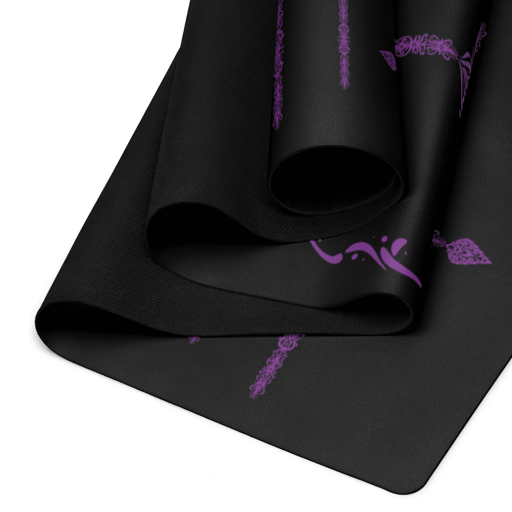 Hot Yoga Mat - Violet Meridian | MIYRA, sweat-activated grip, non-slip design for hot yoga practice.