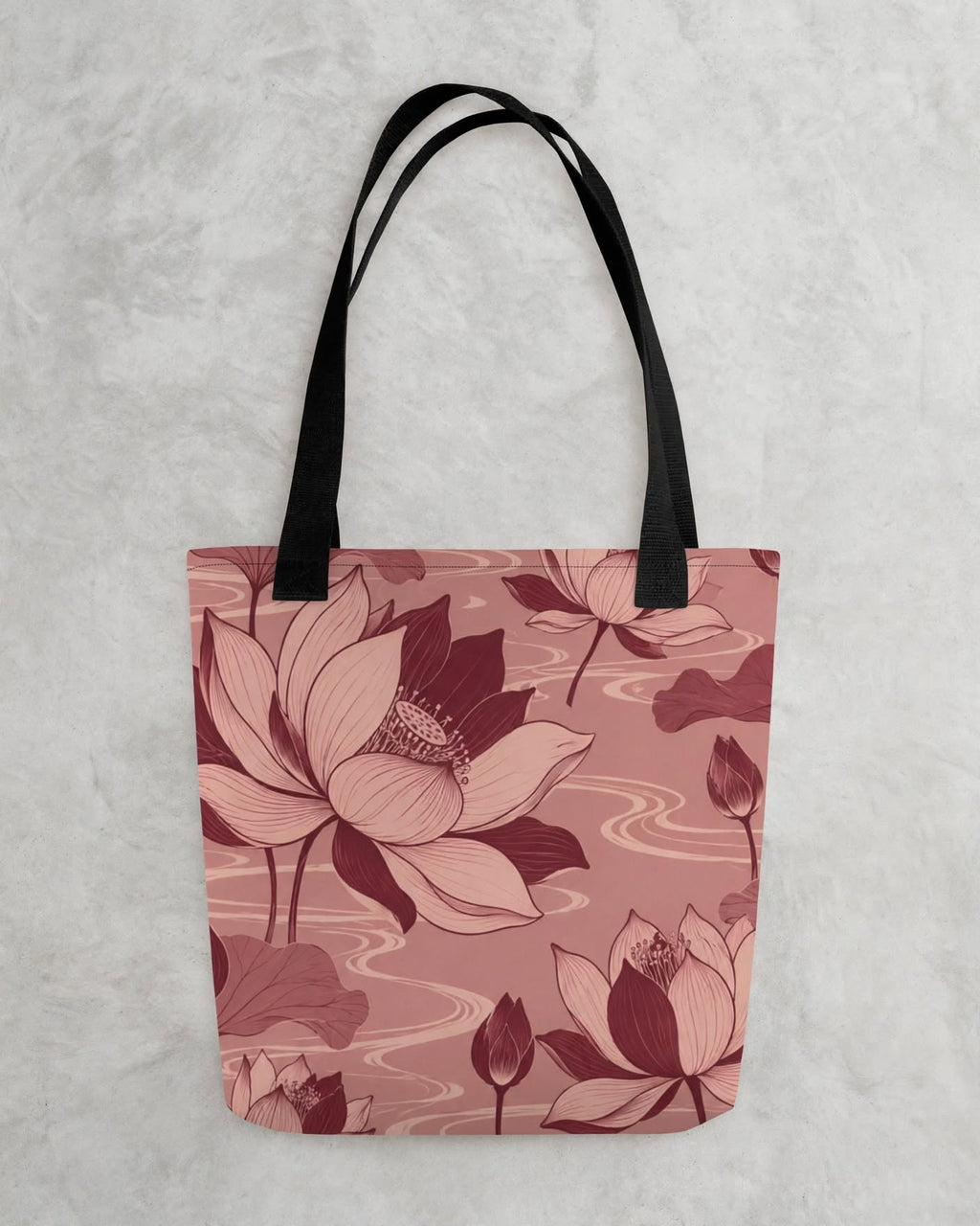 Lotus Bloom Tote Bag (15″ × 15″)