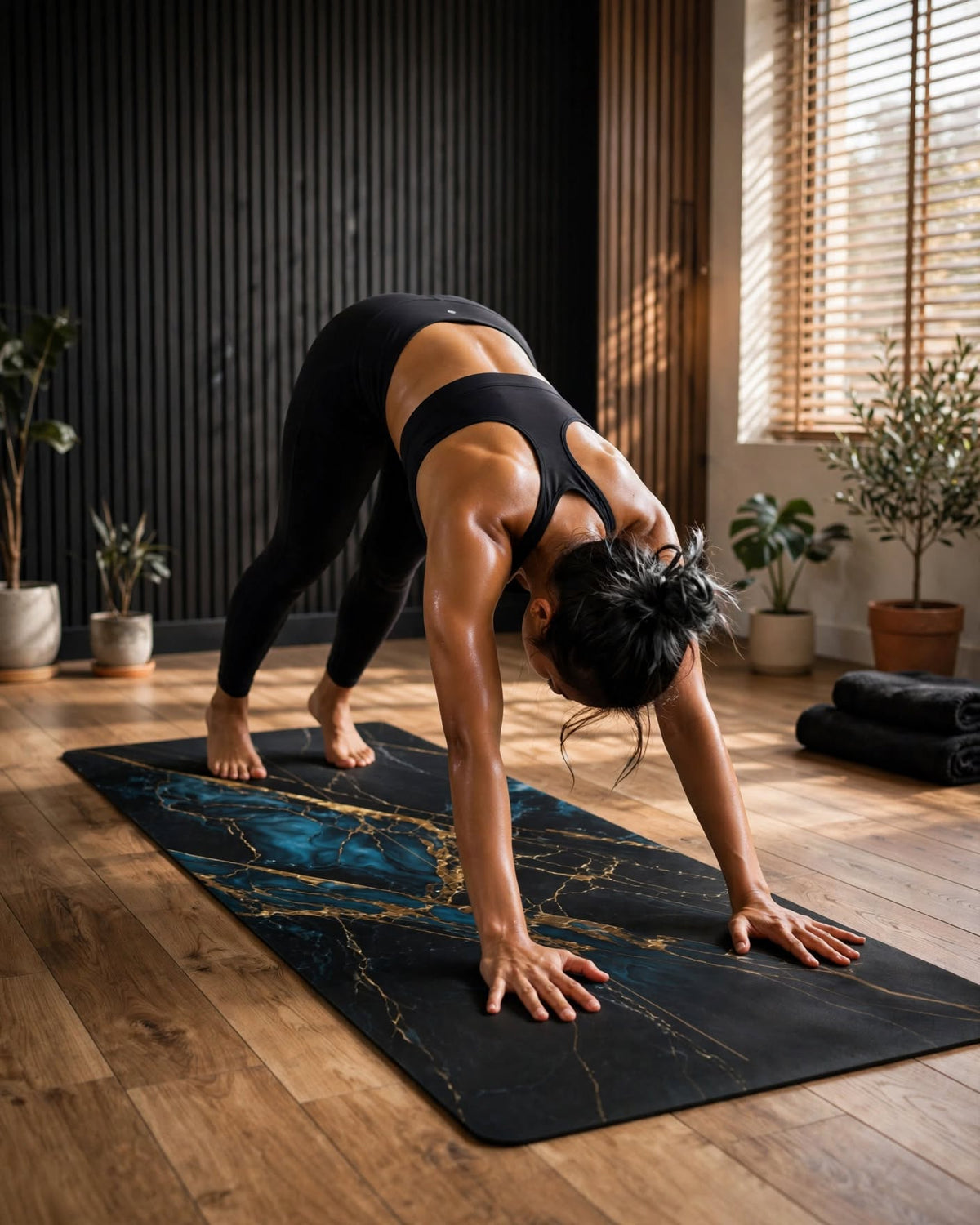 Hot Yoga Mat - Blue Ember