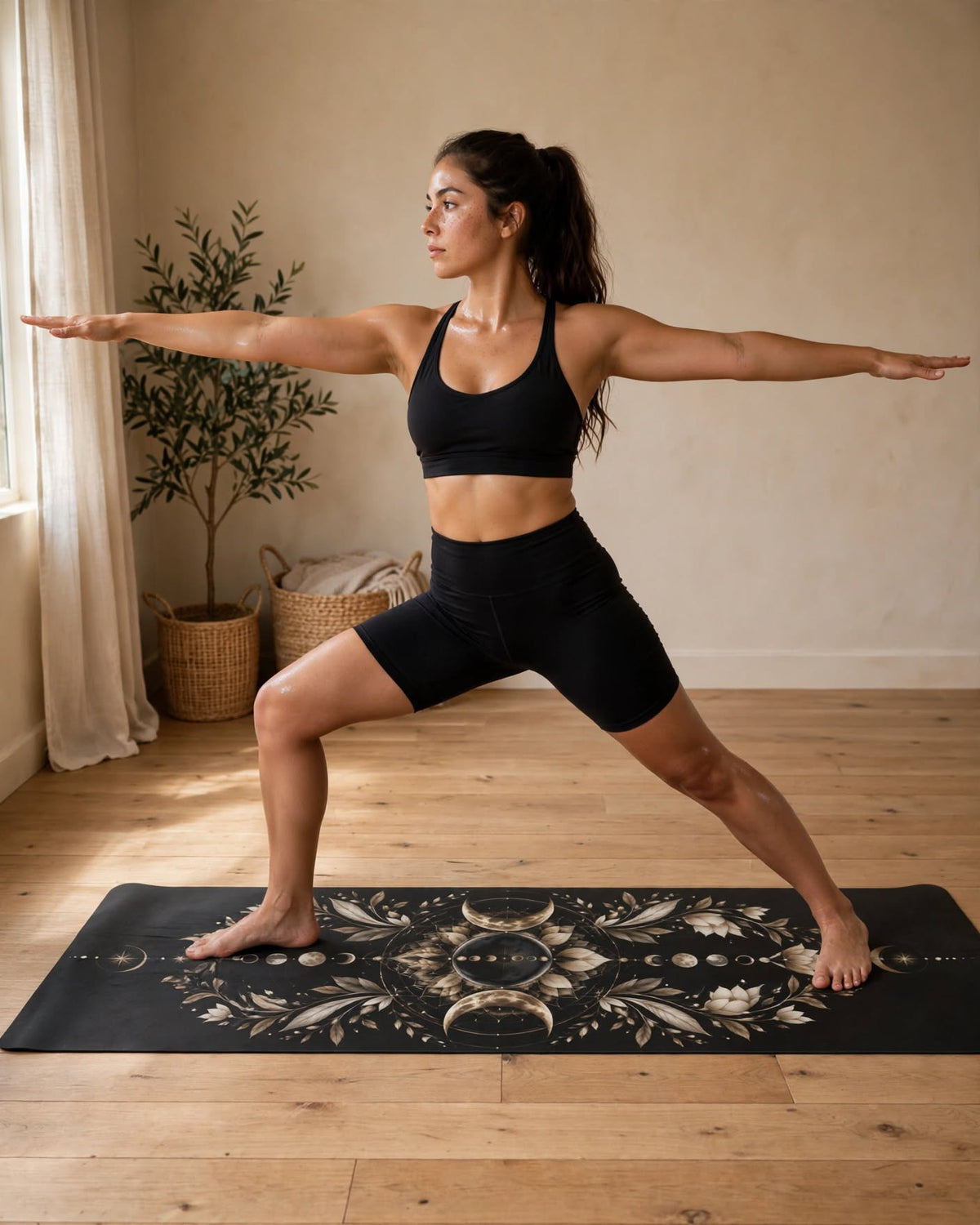 Hot Yoga Mat - Nocturne Bloom