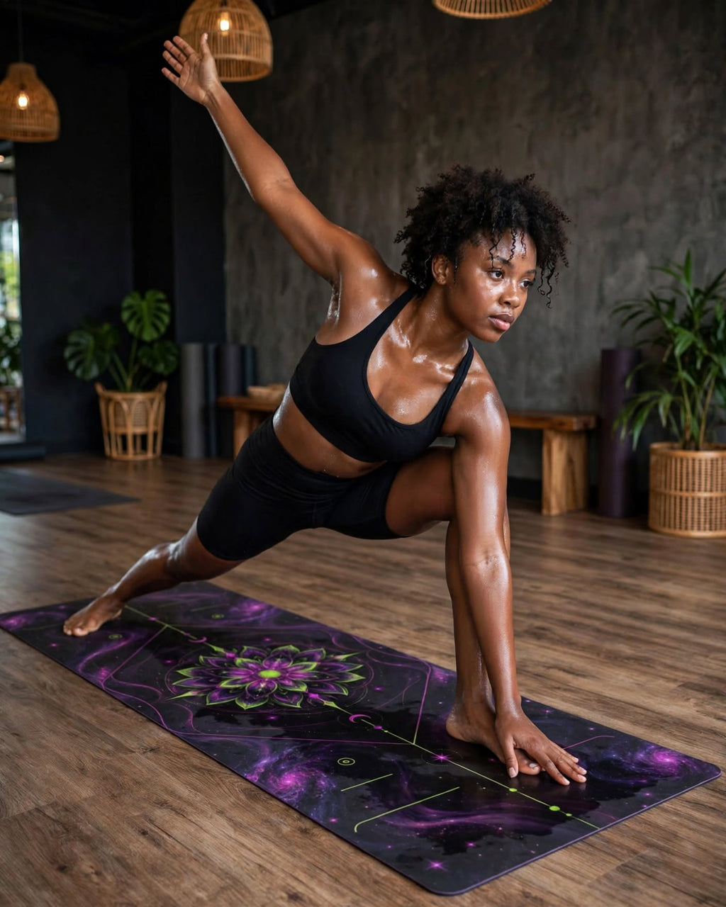 Hot Yoga Mat - Nebula Lotus