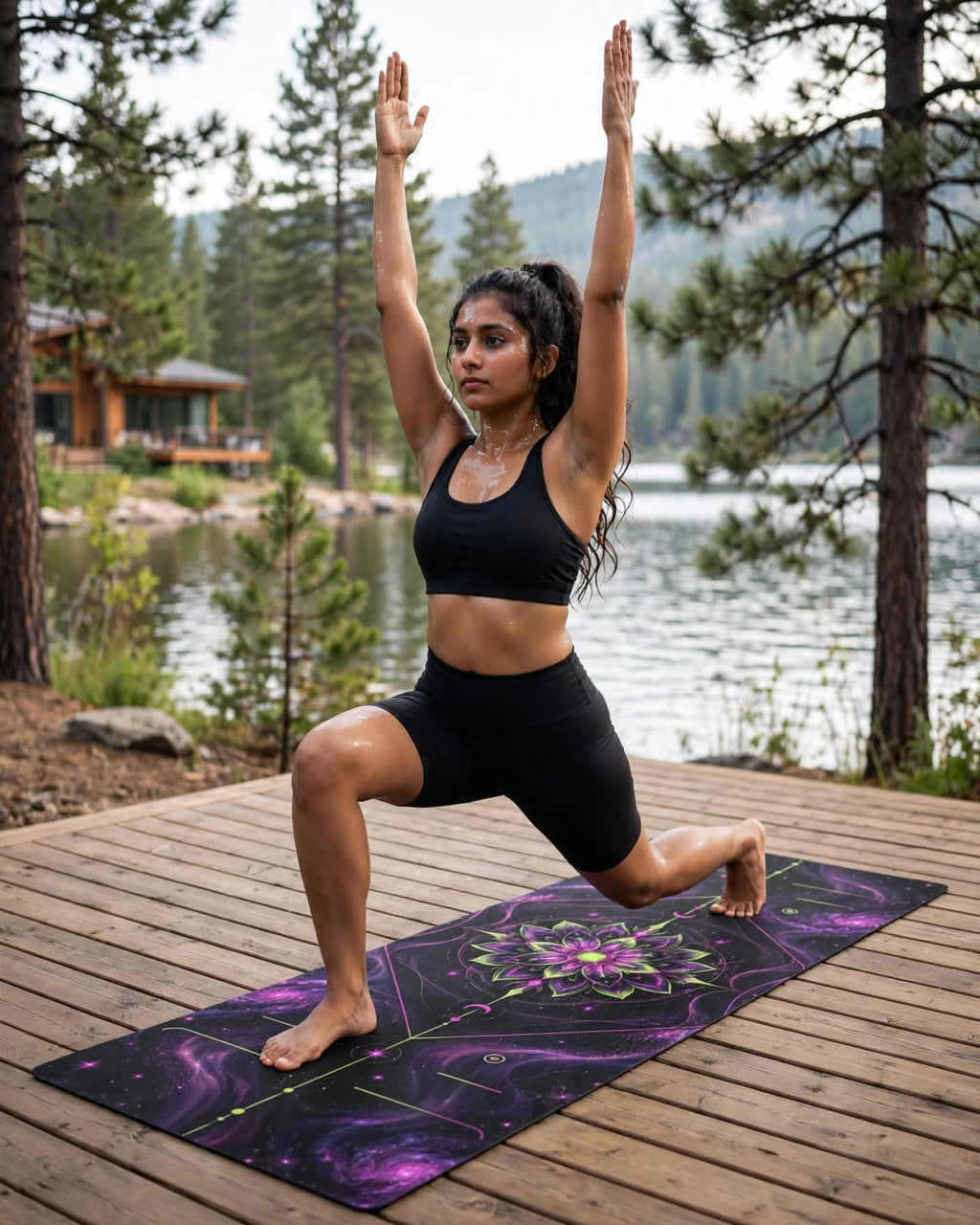 Hot Yoga Mat - Nebula Lotus