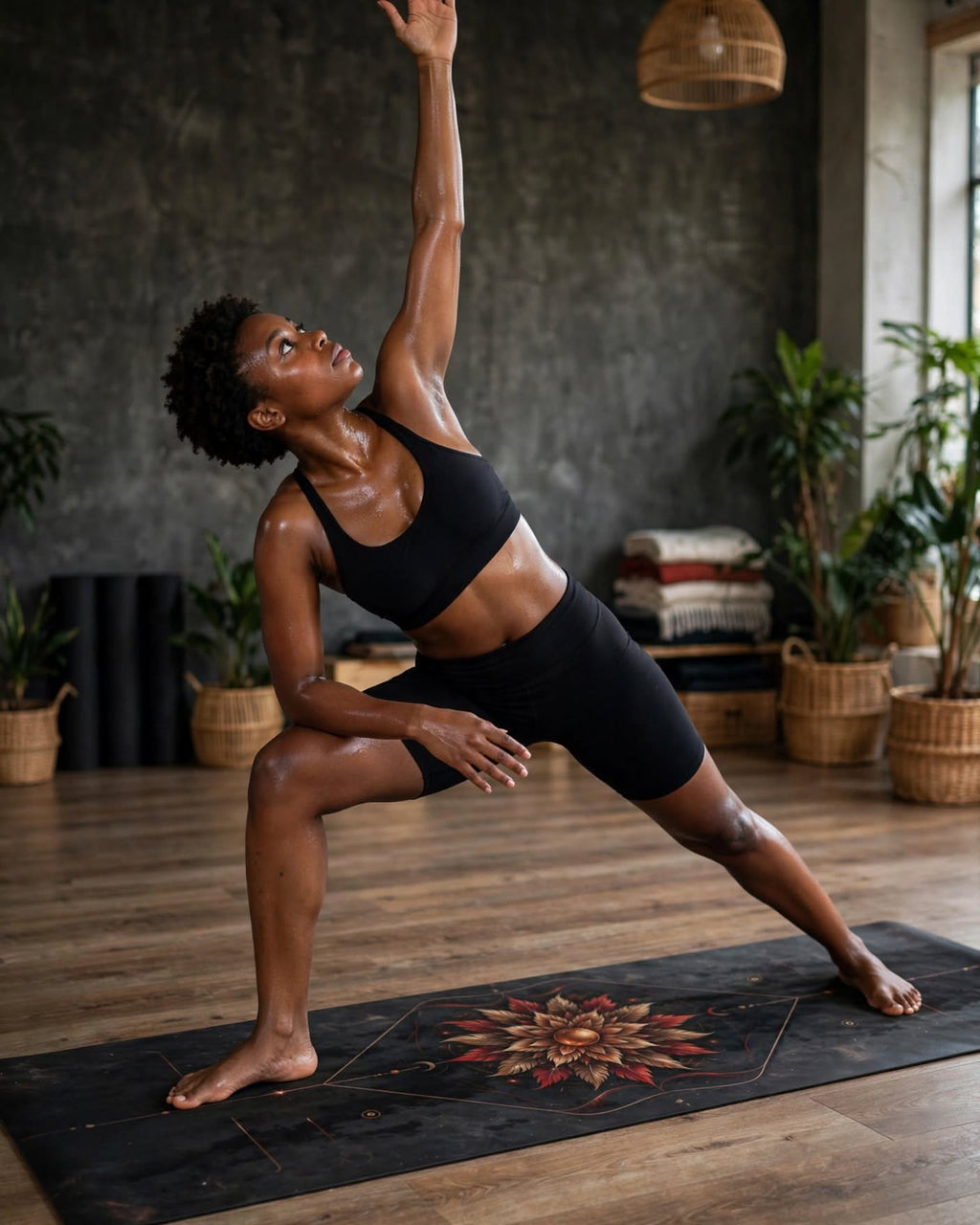 Hot Yoga Mat - Crimson Eclipse