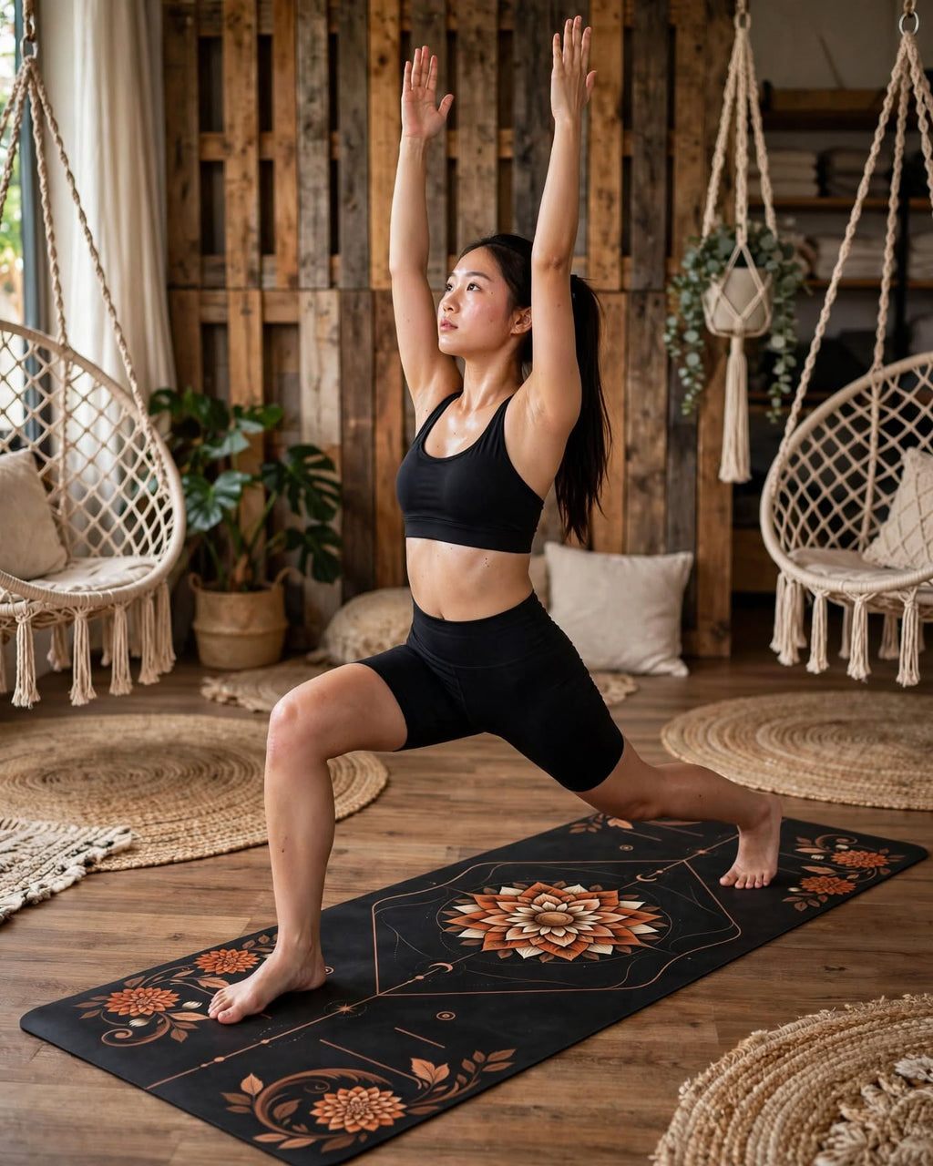 Hot Yoga Mat - Nightfall Blossom