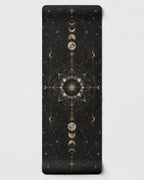 Hot Yoga Mat | Golden Eclipse with celestial pattern for the best yoga mat for hot yoga practice.