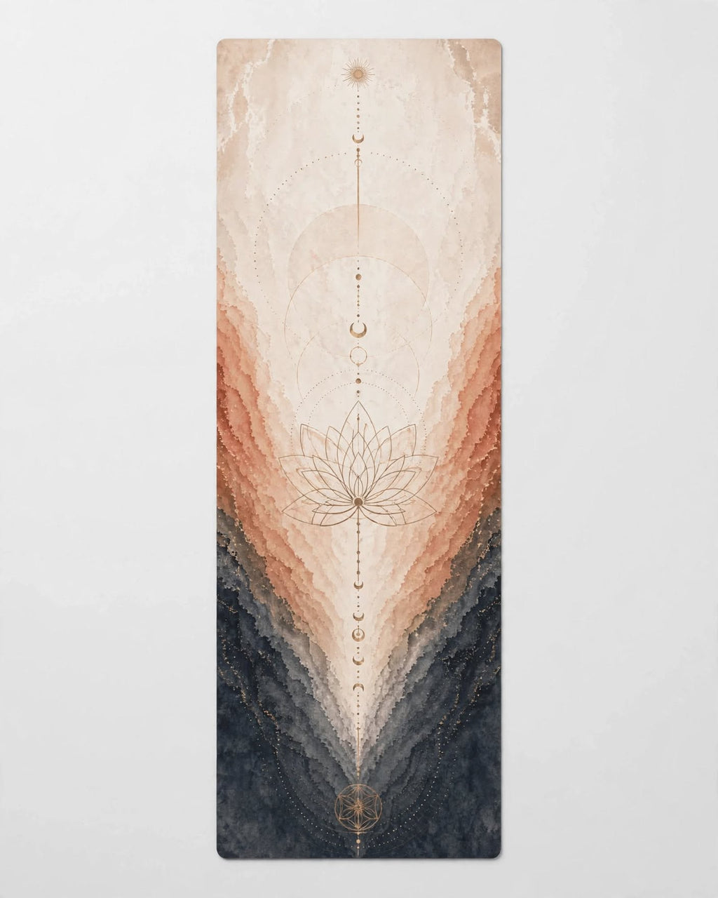 Hot Yoga Mat | Desert Core showcasing a serene lotus design with earthy colors, ideal for intense yoga practices.