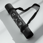 Hot Yoga Mat - Dark Halo | MIYRA® rolled up with a strap, showcasing the stylish design and natural rubber base.