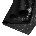 Hot Yoga Mat - Lunar Constellation | MIYRA® showcasing premium microfiber surface and anti-slip rubber base.