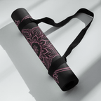Hot Yoga Mat - Rose Ritual | MIYRA® rolled up with a strap, showcasing vibrant design perfect for non-slip performance.