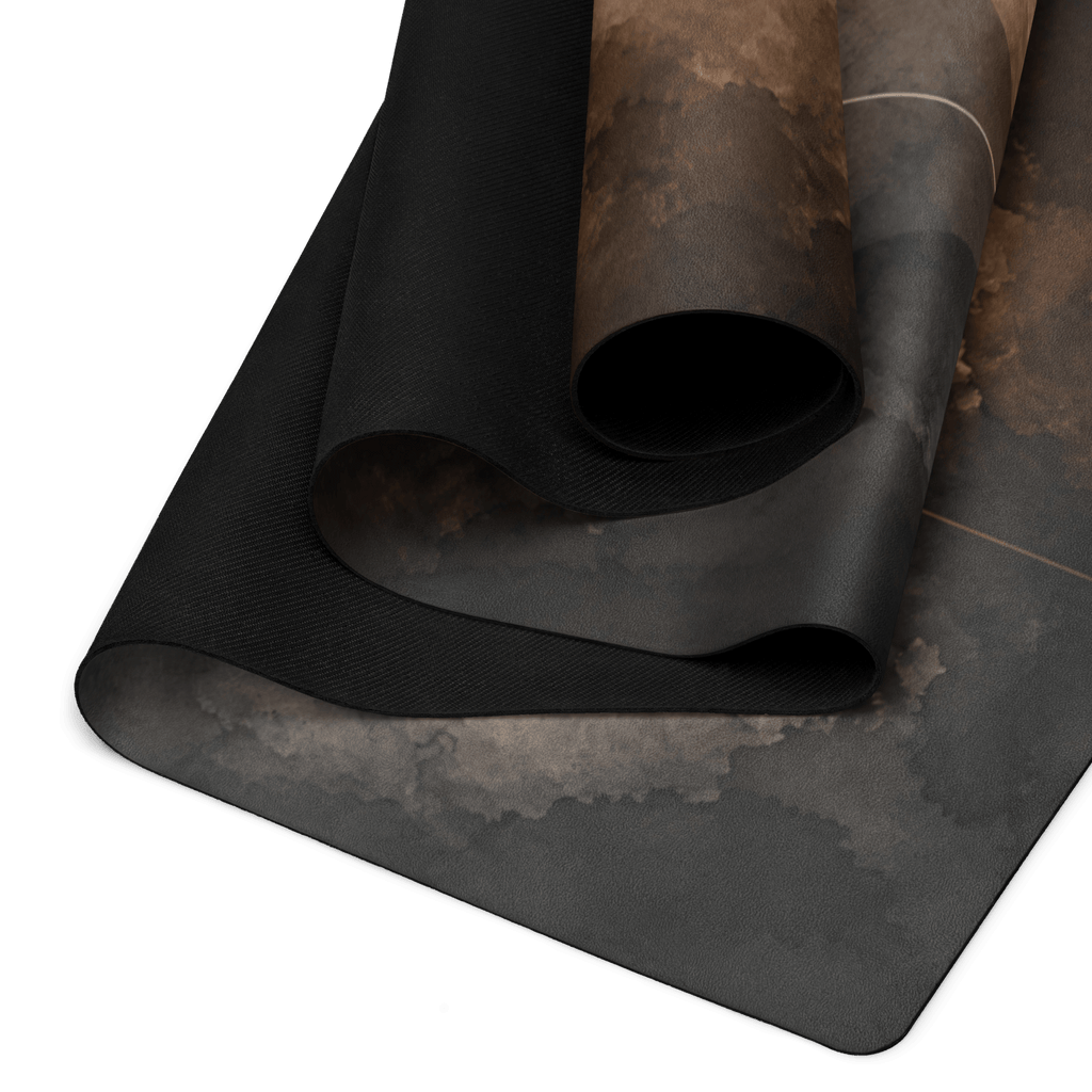 Hot Yoga Mat - Ashen Flow | MIYRA® showcasing a cozy, non-slip yoga mat with a microfiber texture for sweat-activated grip.