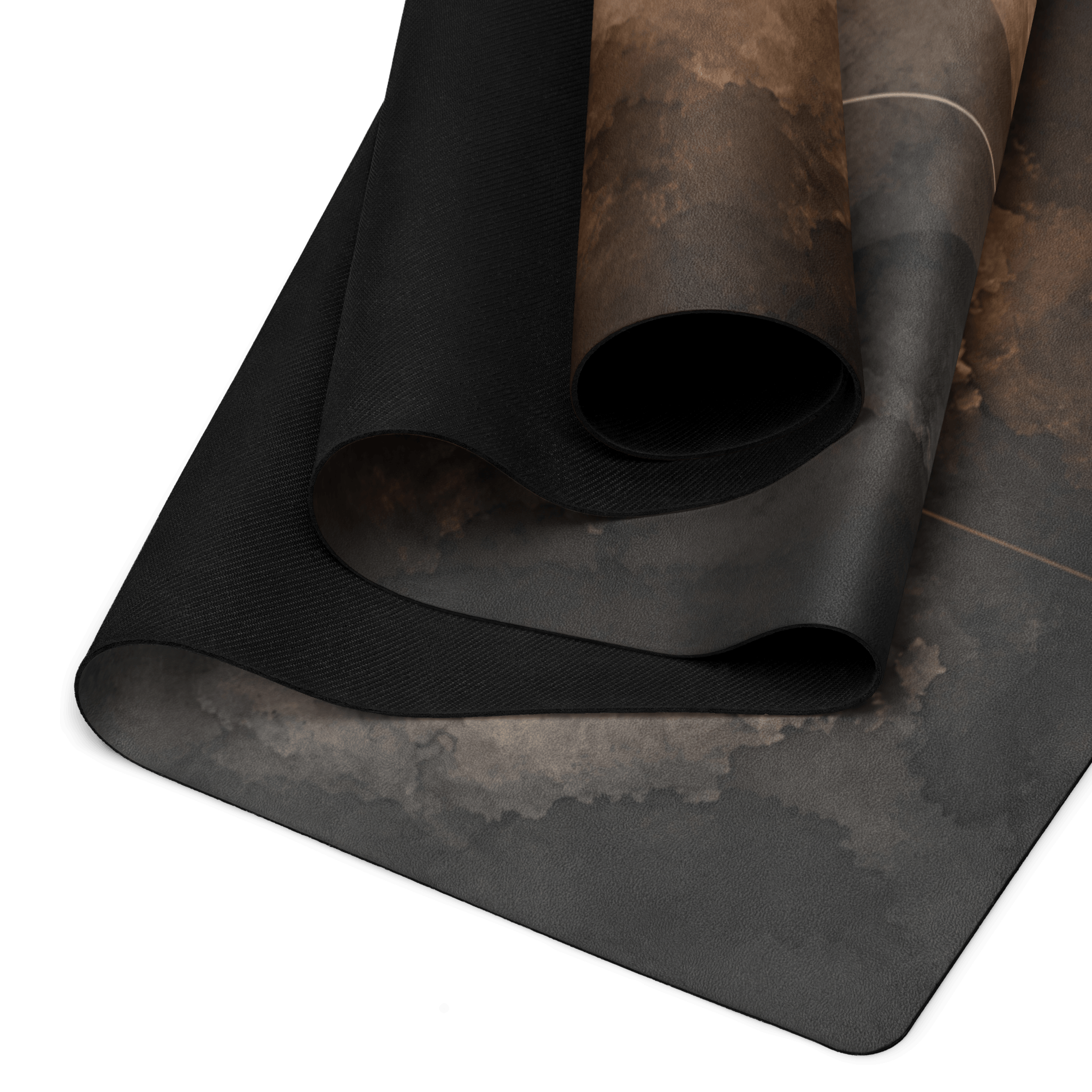 Hot Yoga Mat - Ashen Flow | MIYRA® showcasing a cozy, non-slip yoga mat with a microfiber texture for sweat-activated grip.