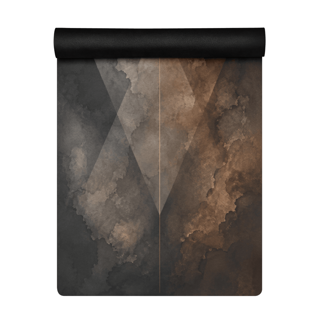 Hot Yoga Mat - Ashen Flow | MIYRA® with unique watercolor design, featuring anti-slip grip for towel-free hot yoga.