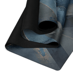 Hot Yoga Mat - Cobalt Veil | MIYRA® showcasing the microfiber surface and non-slip rubber base for towel-free hot yoga.