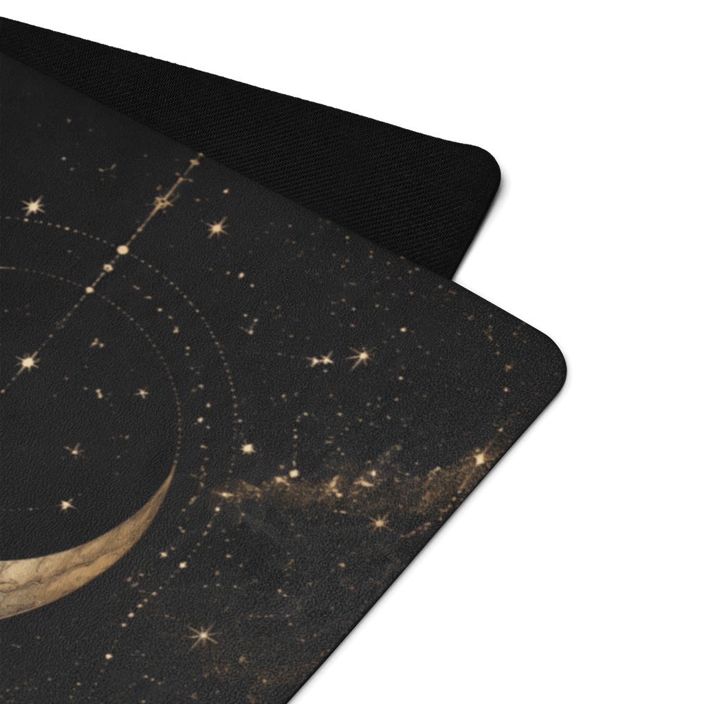 Hot Yoga Mat - Cosmic Stillness | MIYRA® features a celestial design, ideal for non-slip performance during towel-free hot yoga.