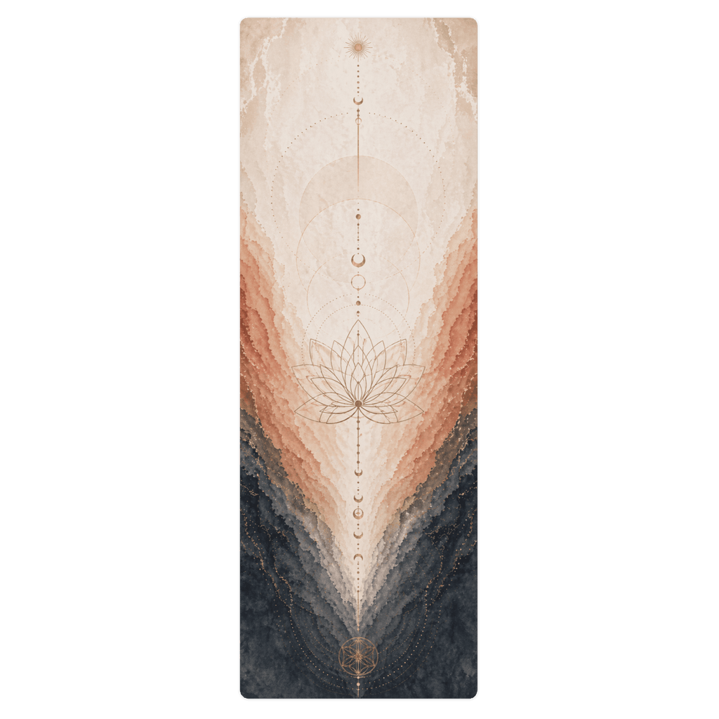 Hot Yoga Mat - Desert Core | MIYRA® featuring an elegant design with a lotus and gradient colors, ideal for towel free hot yoga.