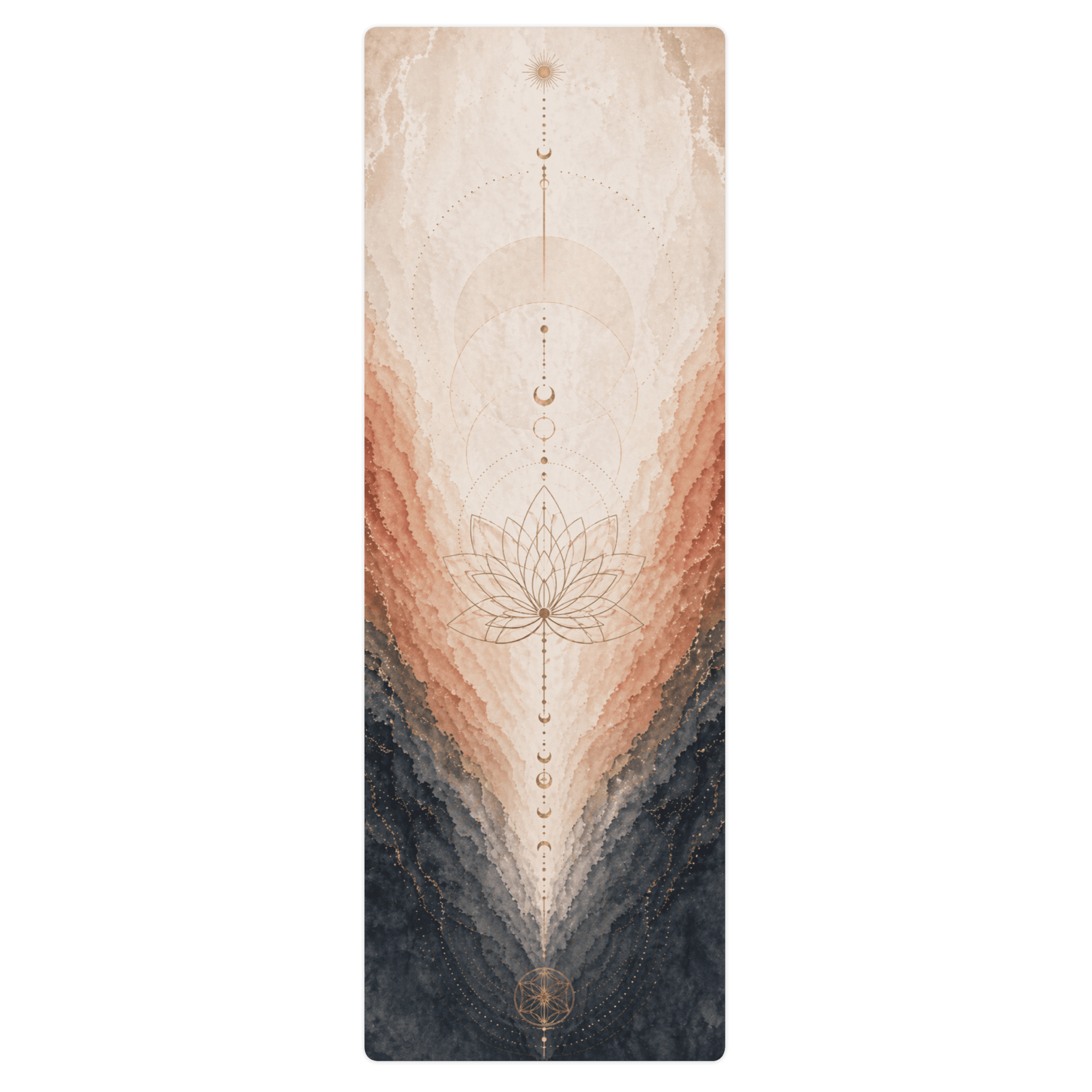 Hot Yoga Mat - Desert Core | MIYRA® featuring an elegant design with a lotus and gradient colors, ideal for towel free hot yoga.
