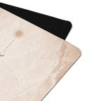Hot Yoga Mat - Desert Core | MIYRA® featuring a unique design with sun and moon graphics on a premium microfiber surface.