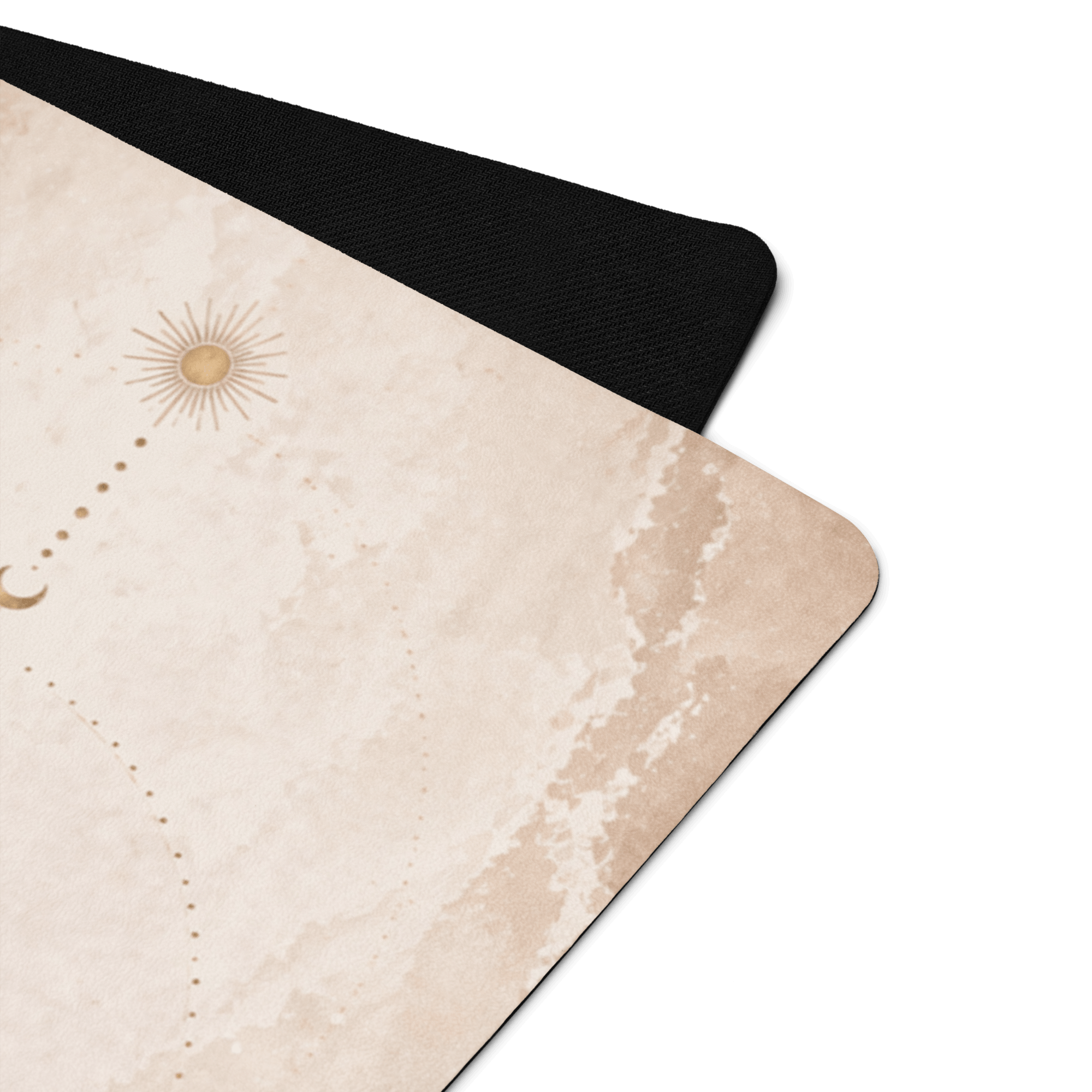 Hot Yoga Mat - Desert Core | MIYRA® featuring a unique design with sun and moon graphics on a premium microfiber surface.