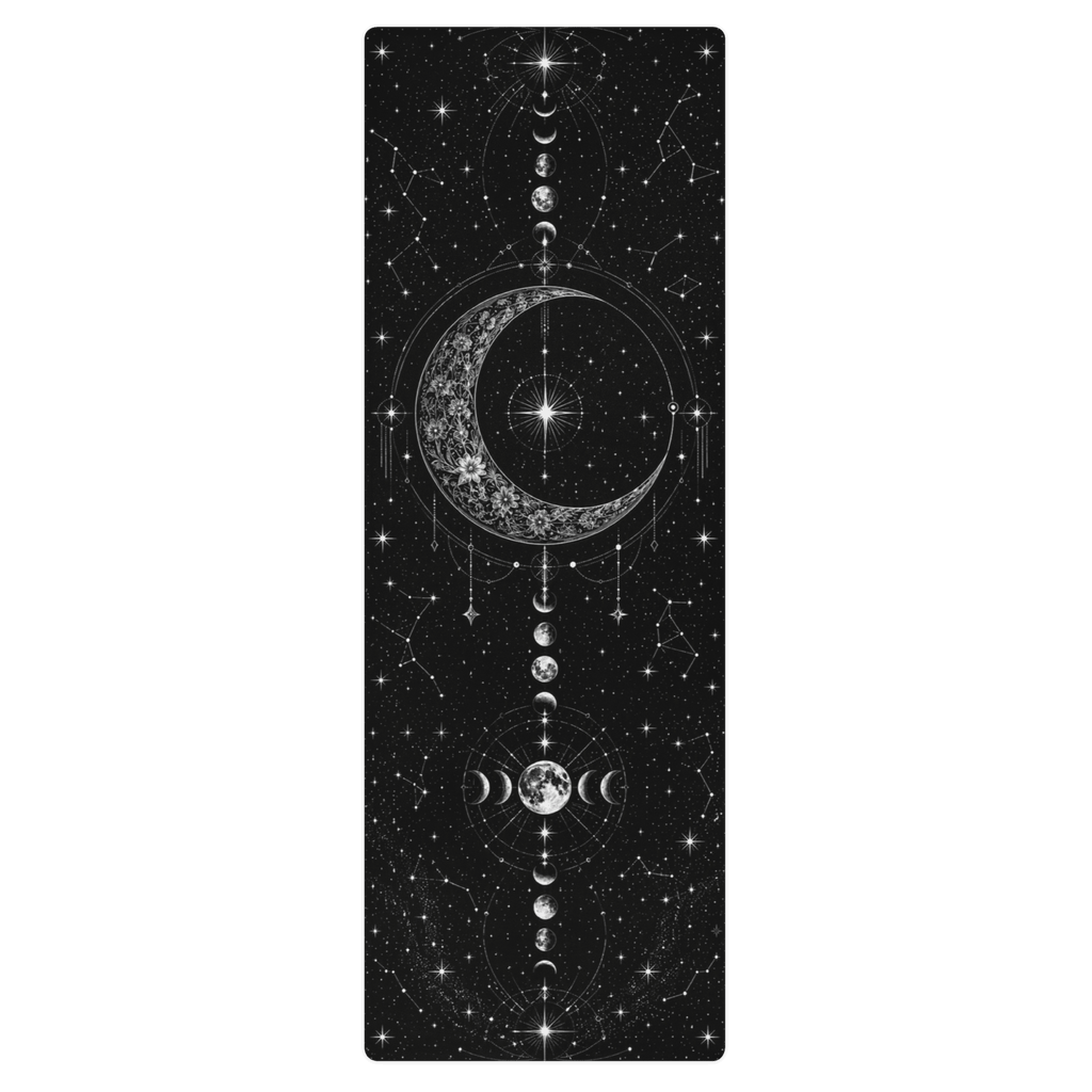 Hot Yoga Mat - Lunar Constellation | MIYRA® featuring a celestial design with premium microfiber surface for non-slip performance.