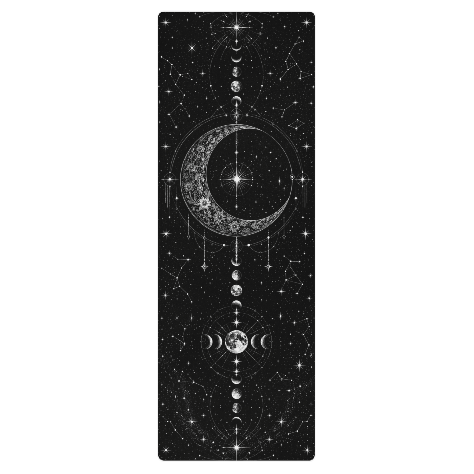 Hot Yoga Mat - Lunar Constellation | MIYRA® featuring a celestial design with premium microfiber surface for non-slip performance.