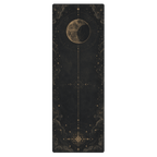 Hot Yoga Mat -Nocturnal Flow | MIYRA® features a moon design, sweat activated grip, and non-slip performance for towel-free yoga.