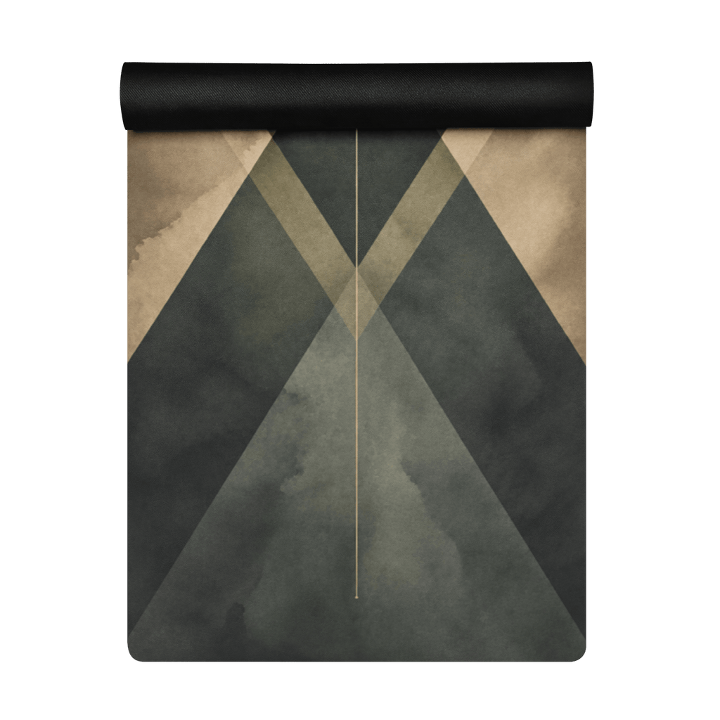 Hot Yoga Mat - Obsidian Prism | MIYRA® featuring a modern geometric design, perfect for non-slip performance during yoga.