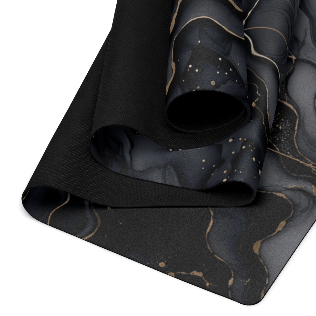Hot Yoga Mat - Onyx Flow | MIYRA® featuring a luxurious design, non-slip performance, and sweat-activated grip for towel-free hot yoga.