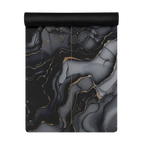 Hot Yoga Mat - Onyx Flow | MIYRA® with a stylish black and grey marbled design, perfect for non-slip performance during hot yoga.