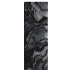 Hot Yoga Mat - Onyx Flow | MIYRA® featuring a stylish black and gold marbled design, perfect for sweat-activated grip and non-slip performance.