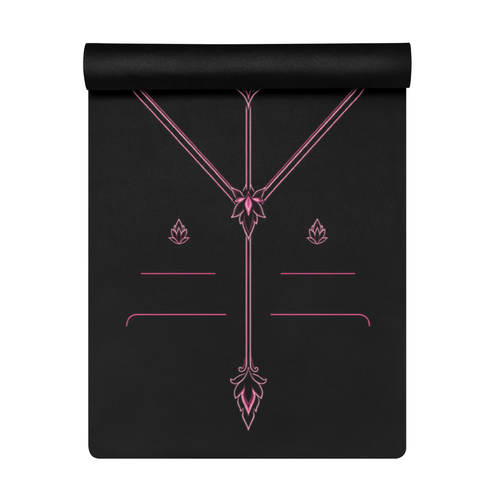 Hot Yoga Mat - Rose Ritual | MIYRA® features a sleek design with pink accents, ideal for towel-free hot yoga.