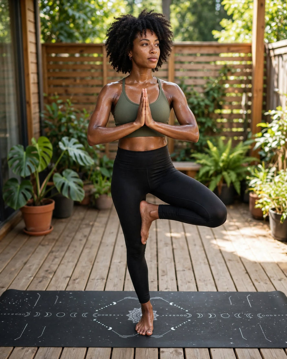 Hot Yoga Mat - Black Sky