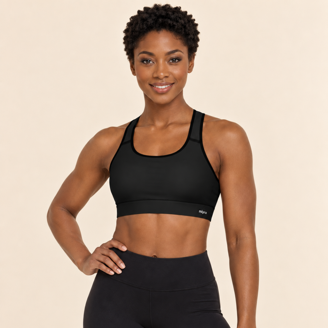 Black Aura - Padded Yoga Bra