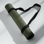 Hot Yoga Mat - Emerald Fern rolled with strap, ideal for the Best Yoga Mat For Hot Yoga enthusiasts.