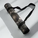 Hot Yoga Mat | Golden Eclipse, the best yoga mat for hot yoga with a stylish design and convenient carrying strap.